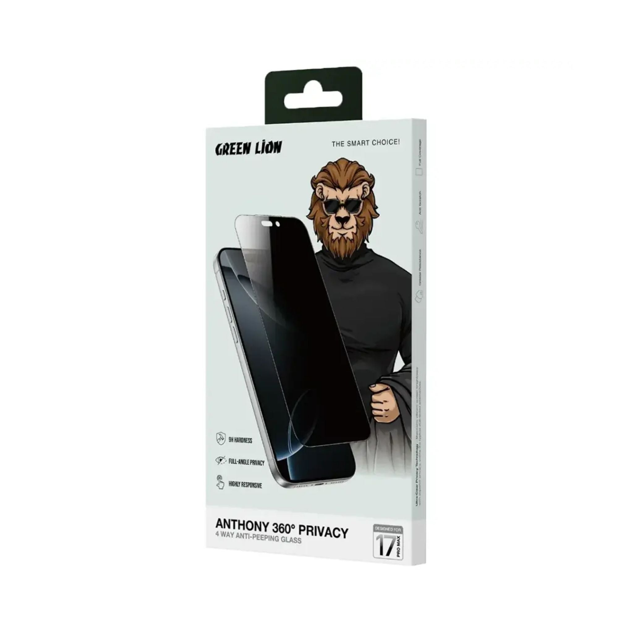 Green Lion Anthony 360° Privacy Screen Protector for iPhone 17 Pro - Black Edge/Privacy
