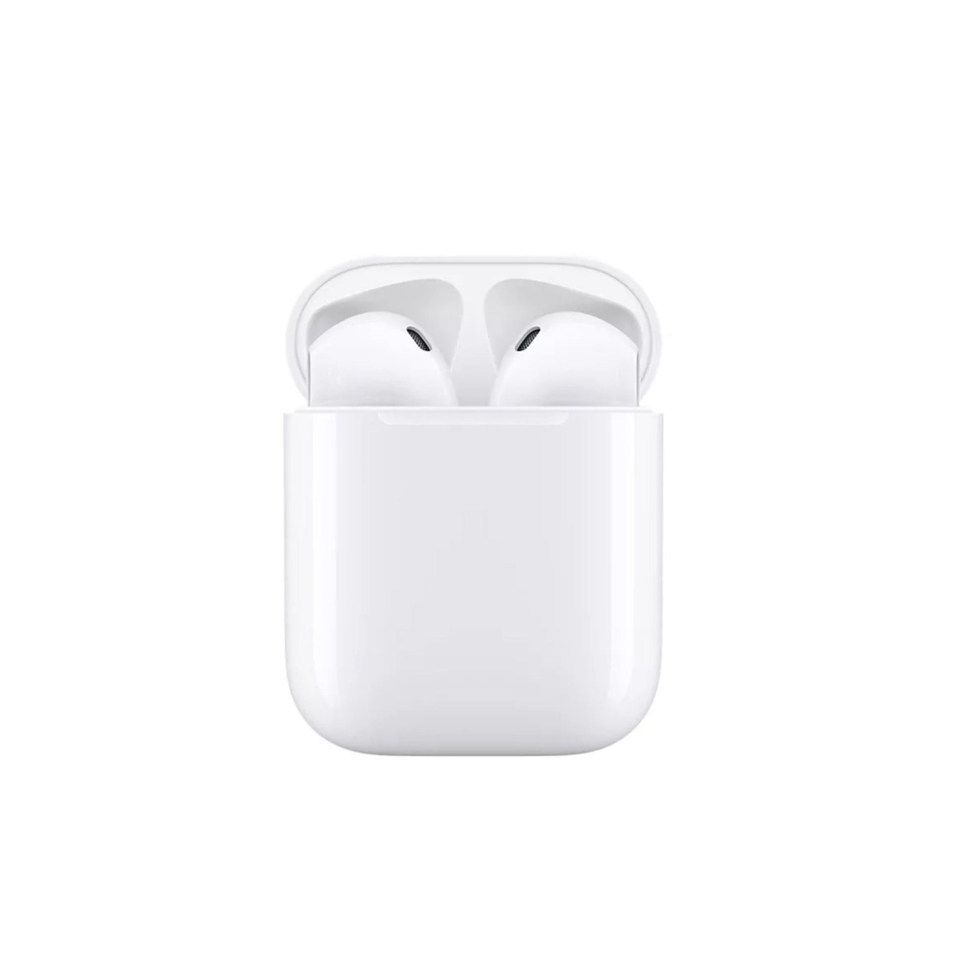 A single white wireless earbud with a charging case.