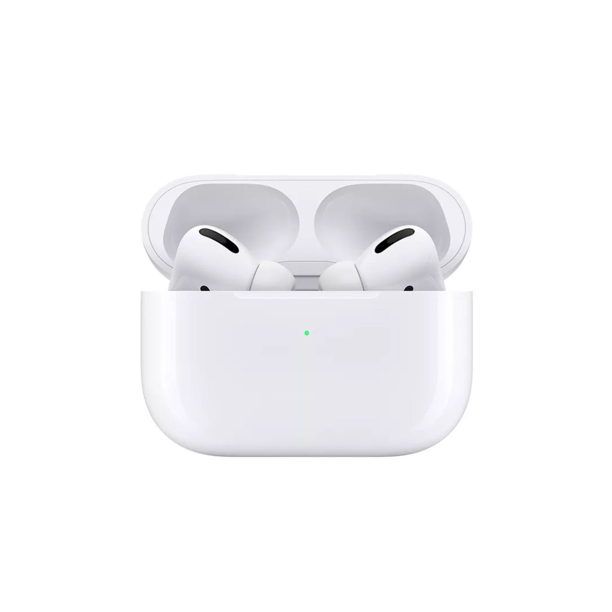 True wireless earphones with a charging case, predominantly white in color.