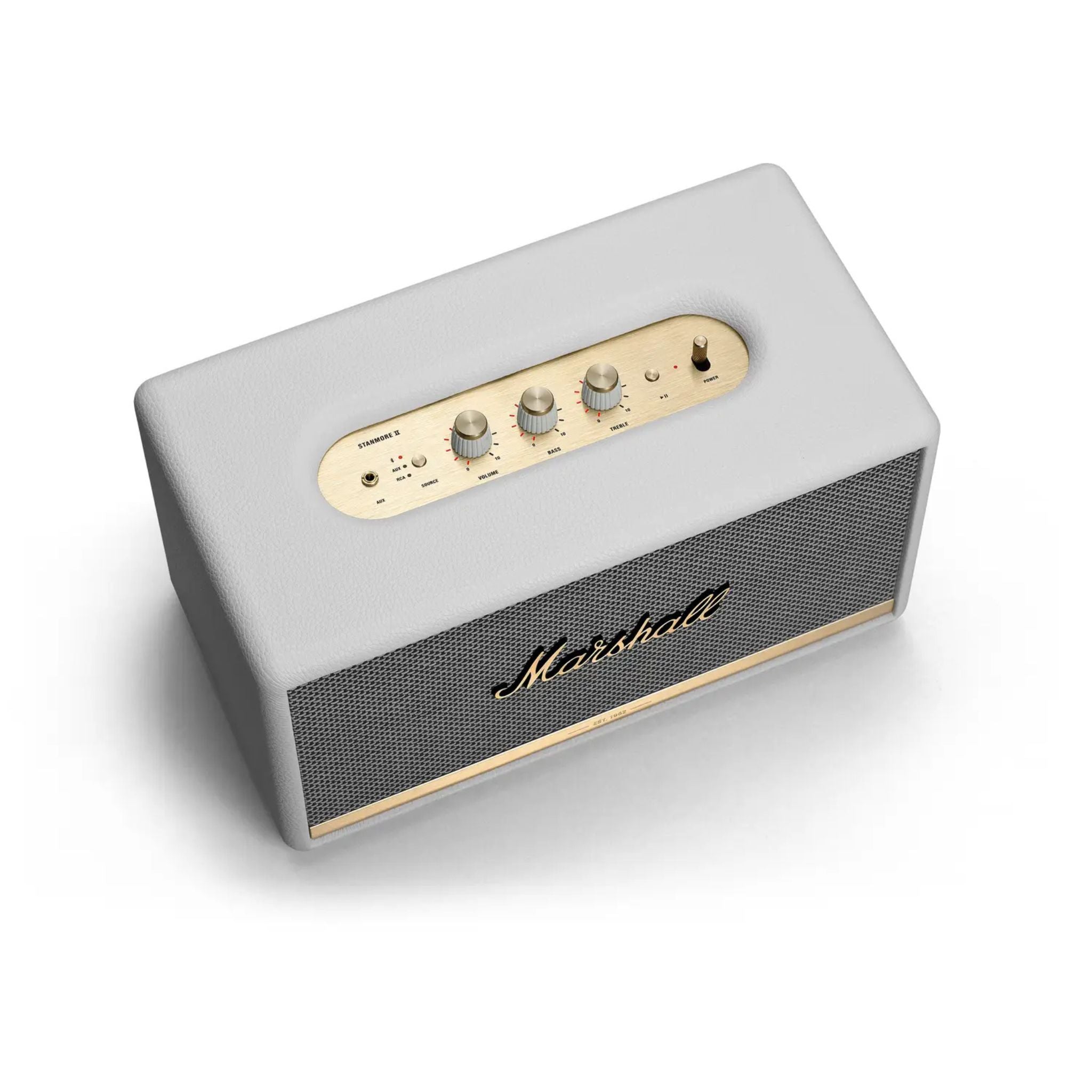Marshall Stanmore II Bluetooth Speaker - 5.0 Bluetooth and aptX Technology With 30ft Wireless Bluetooth Speakers Range 80W - White