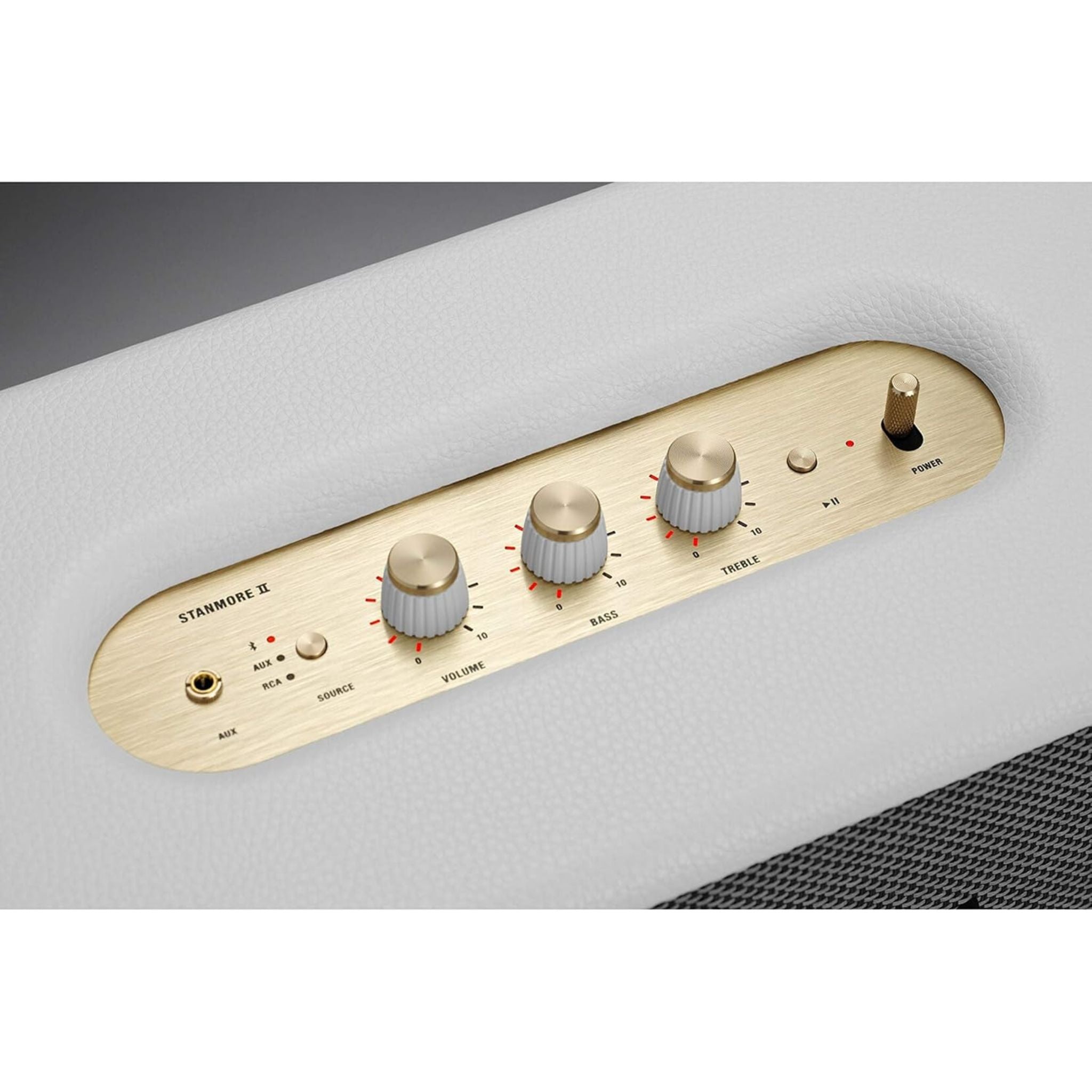 Marshall Stanmore II Bluetooth Speaker - 5.0 Bluetooth and aptX Technology With 30ft Wireless Bluetooth Speakers Range 80W - White