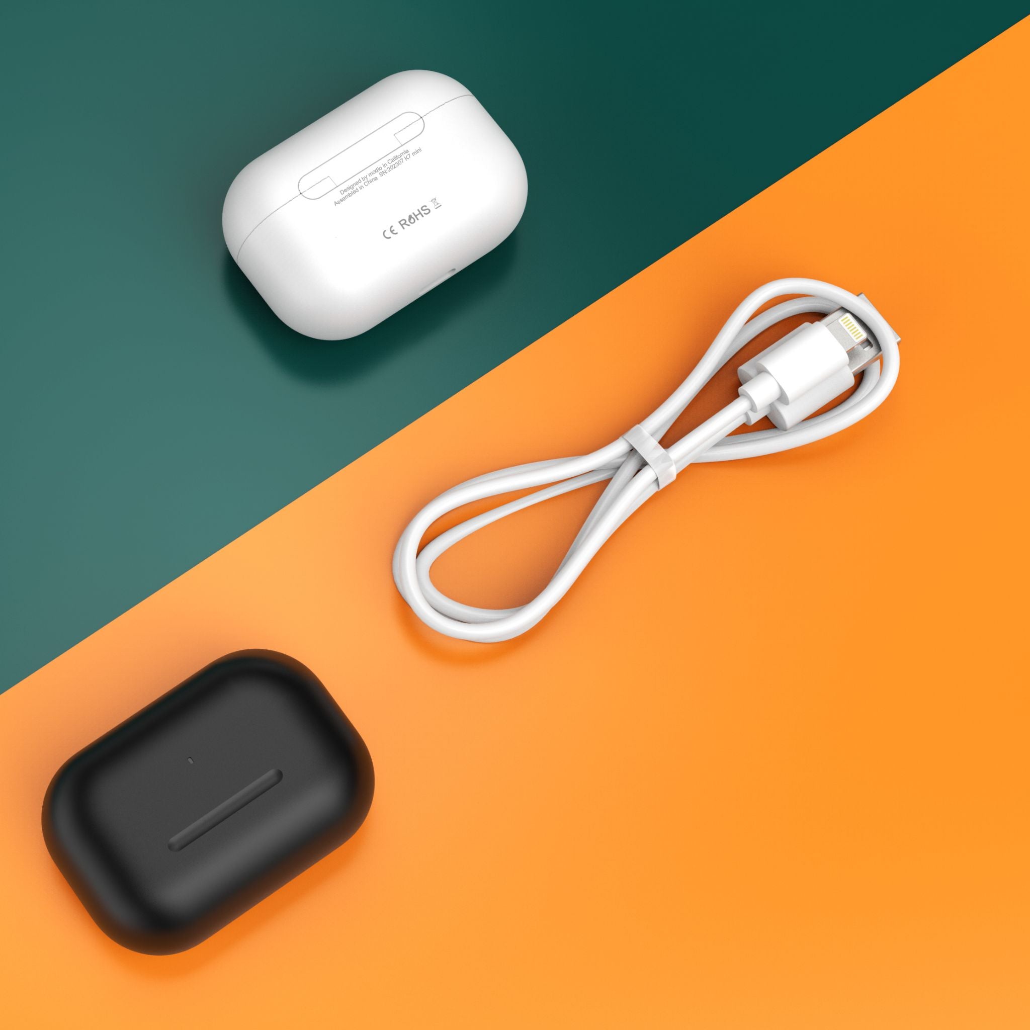Modio K7 Mini TWS Wireless Bluetooth Headset with Touch Sensor and Charging Case – White
