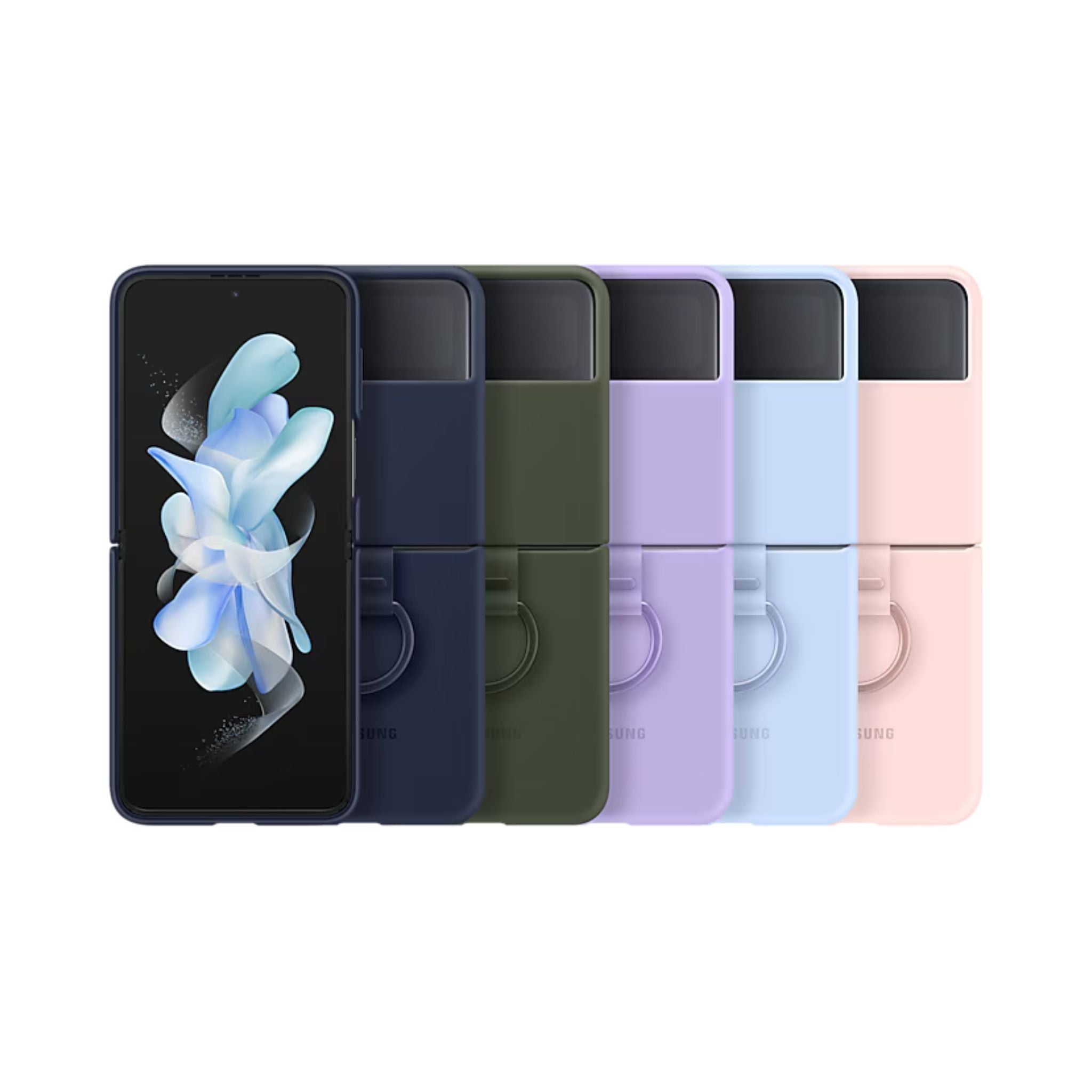 Samsung Galaxy Z Flip4 Silicone Cover With Ring- Navy Blue